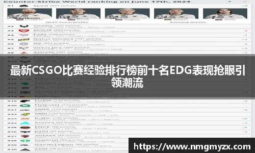 最新CSGO比赛经验排行榜前十名EDG表现抢眼引领潮流